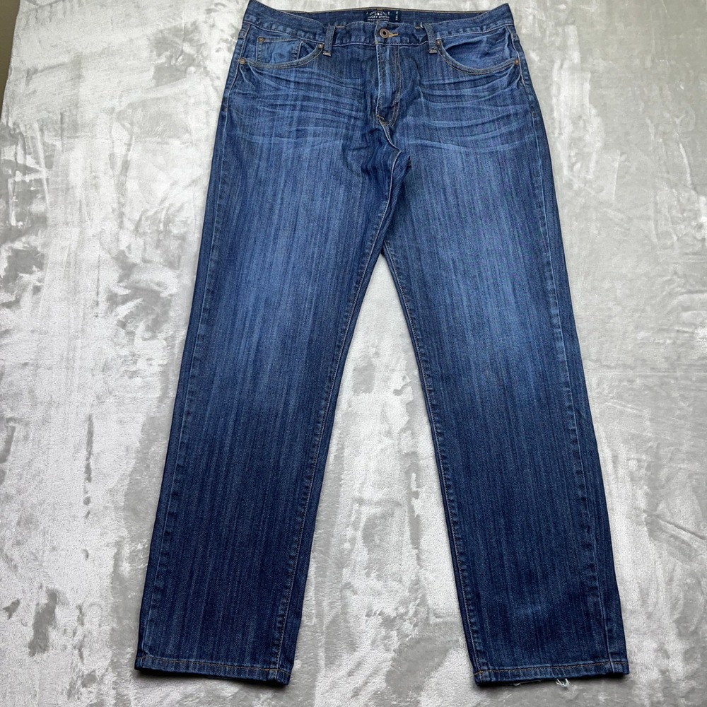 Lucky Brand 221 Original Straight Jeans Dark Wash Denim Mens‎ W36 Grunge Chore